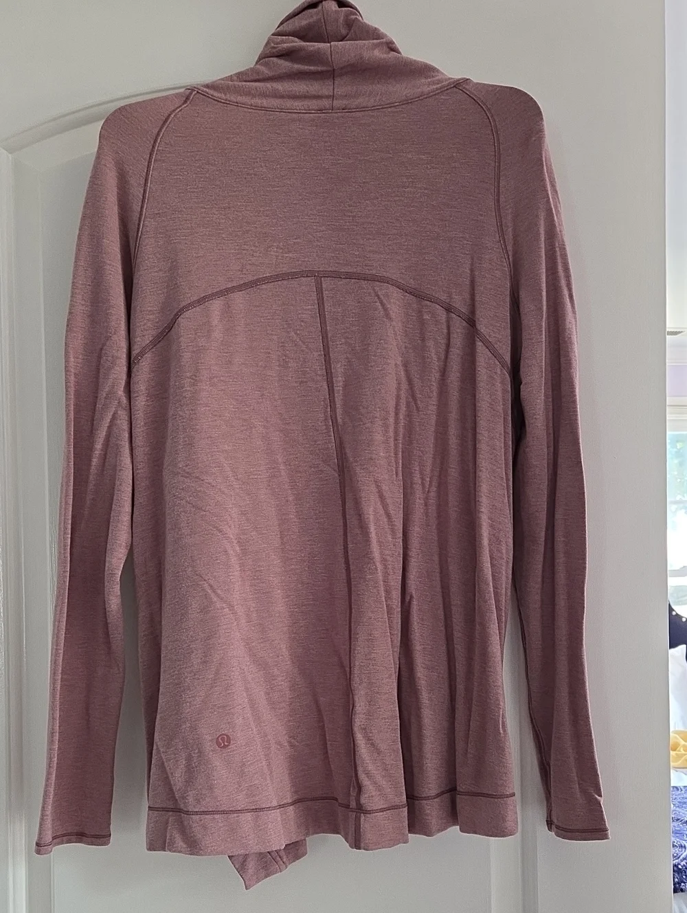 Lululemon Still Jacket Asymmetrical Wrap Drawstring Funnel Neck Pink Size 6 - Picture 2 of 3